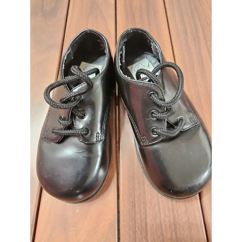 VINTAGE BUSTER BROWN Boys Dress shoes Black Lace Up Little Boys size 6